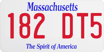 MA license plate 182DT5
