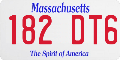 MA license plate 182DT6