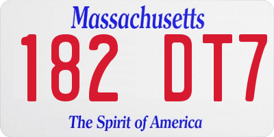 MA license plate 182DT7