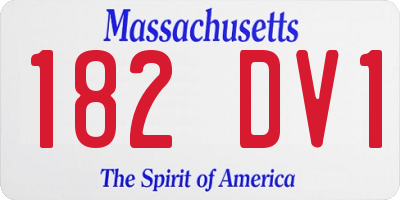 MA license plate 182DV1