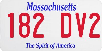 MA license plate 182DV2