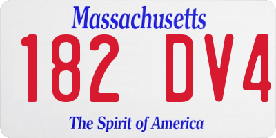 MA license plate 182DV4
