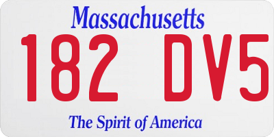 MA license plate 182DV5