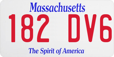 MA license plate 182DV6