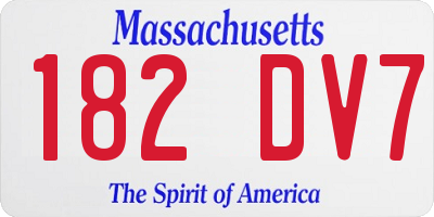 MA license plate 182DV7
