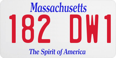 MA license plate 182DW1