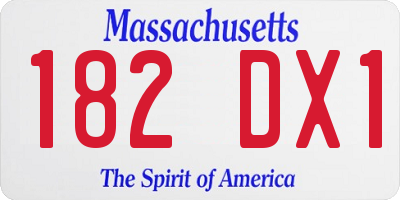 MA license plate 182DX1
