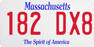 MA license plate 182DX8