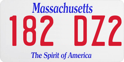 MA license plate 182DZ2