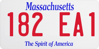 MA license plate 182EA1