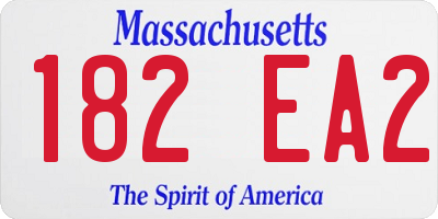 MA license plate 182EA2