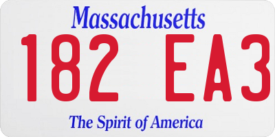 MA license plate 182EA3
