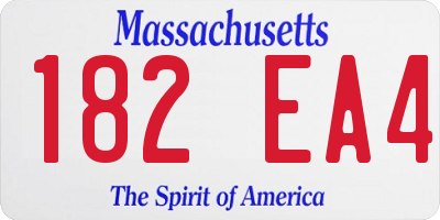 MA license plate 182EA4