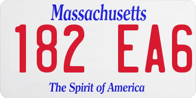 MA license plate 182EA6