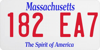 MA license plate 182EA7