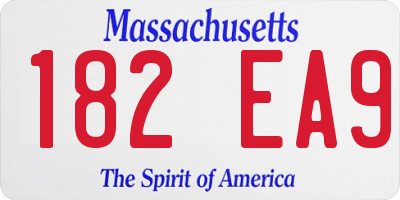MA license plate 182EA9