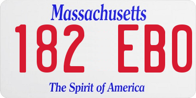 MA license plate 182EB0