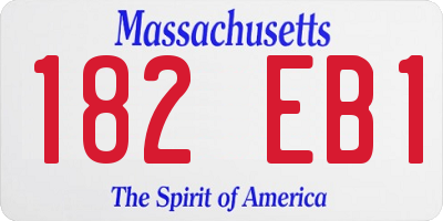 MA license plate 182EB1