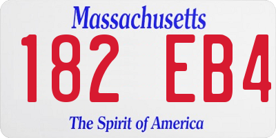 MA license plate 182EB4