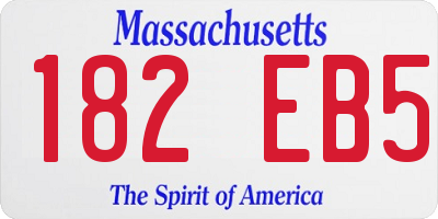 MA license plate 182EB5
