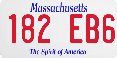 MA license plate 182EB6