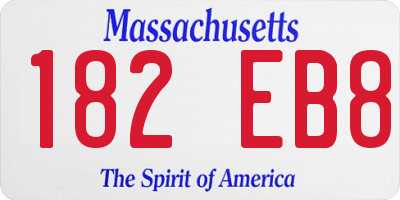 MA license plate 182EB8