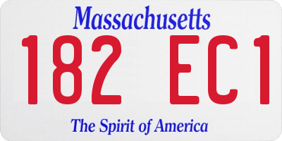 MA license plate 182EC1