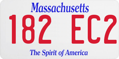 MA license plate 182EC2