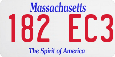 MA license plate 182EC3