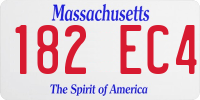 MA license plate 182EC4