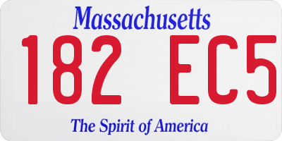 MA license plate 182EC5