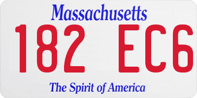 MA license plate 182EC6