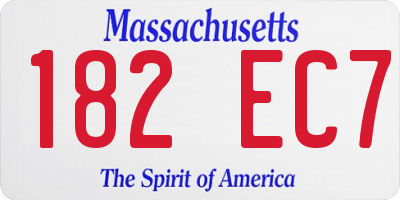 MA license plate 182EC7