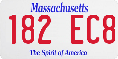 MA license plate 182EC8