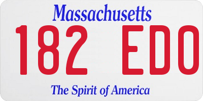 MA license plate 182ED0