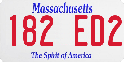 MA license plate 182ED2