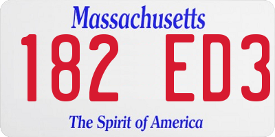 MA license plate 182ED3