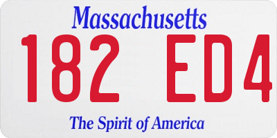 MA license plate 182ED4