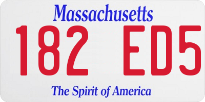 MA license plate 182ED5