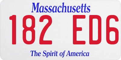 MA license plate 182ED6