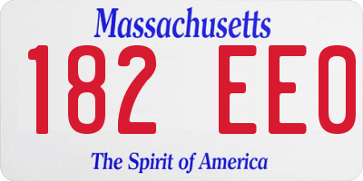 MA license plate 182EE0