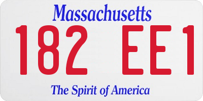 MA license plate 182EE1