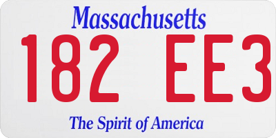 MA license plate 182EE3