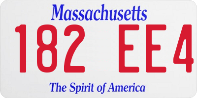 MA license plate 182EE4