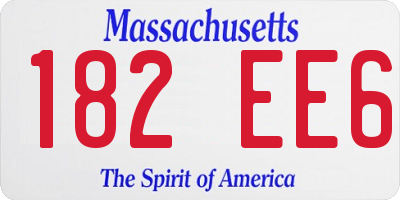 MA license plate 182EE6