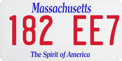 MA license plate 182EE7