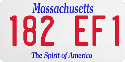 MA license plate 182EF1