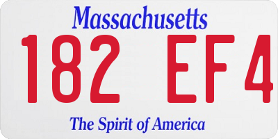 MA license plate 182EF4