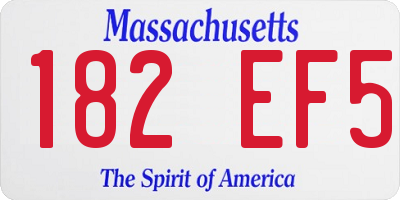 MA license plate 182EF5