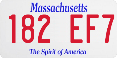 MA license plate 182EF7